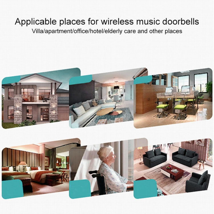 VOYE V008A Home Music Remote Control Wireless Doorbell with 38 Polyphony Sounds, US Plug, V008A VOYE V008A Home Music Remote Control Wireless Doorbell with 38 Polyphony Sounds, US Plug, V008A
